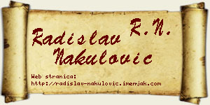 Radislav Nakulović vizit kartica